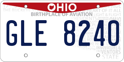 OH license plate GLE8240