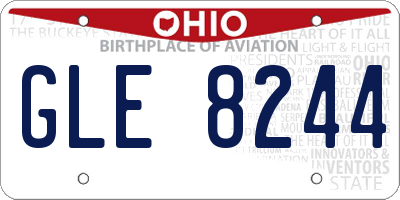 OH license plate GLE8244