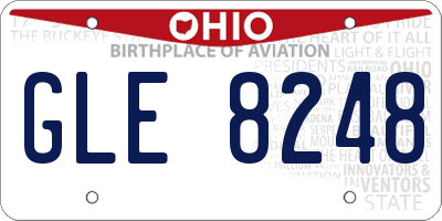 OH license plate GLE8248