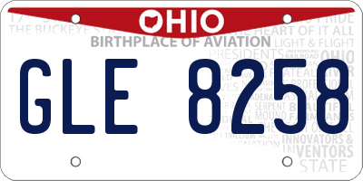 OH license plate GLE8258
