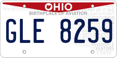 OH license plate GLE8259