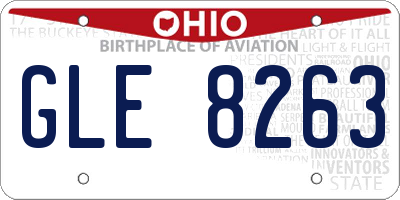 OH license plate GLE8263