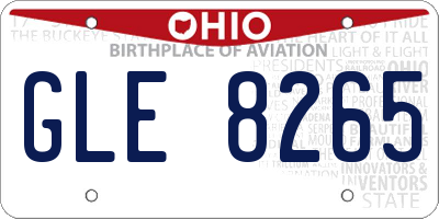 OH license plate GLE8265