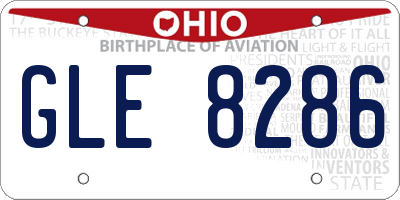 OH license plate GLE8286
