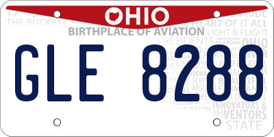 OH license plate GLE8288