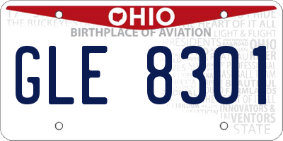 OH license plate GLE8301