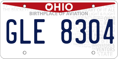 OH license plate GLE8304