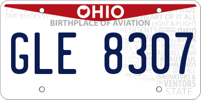 OH license plate GLE8307