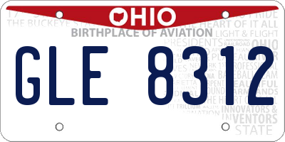 OH license plate GLE8312