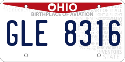 OH license plate GLE8316