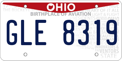OH license plate GLE8319