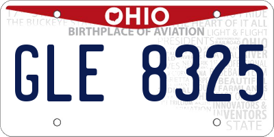 OH license plate GLE8325