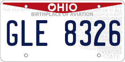 OH license plate GLE8326