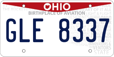 OH license plate GLE8337