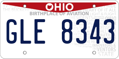OH license plate GLE8343