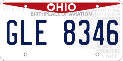 OH license plate GLE8346