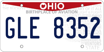 OH license plate GLE8352