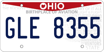 OH license plate GLE8355