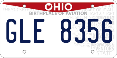 OH license plate GLE8356