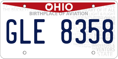 OH license plate GLE8358