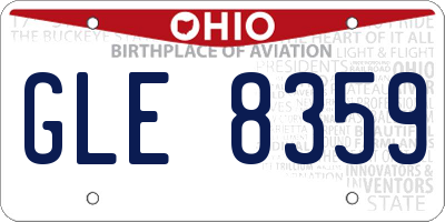 OH license plate GLE8359