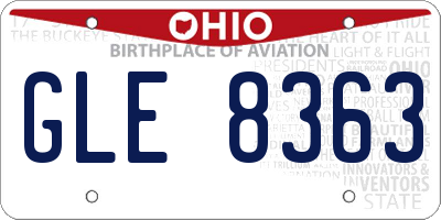 OH license plate GLE8363