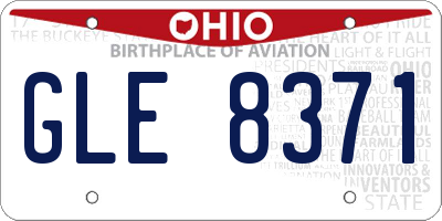 OH license plate GLE8371