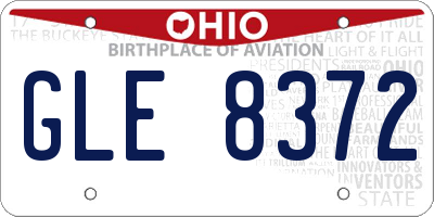 OH license plate GLE8372