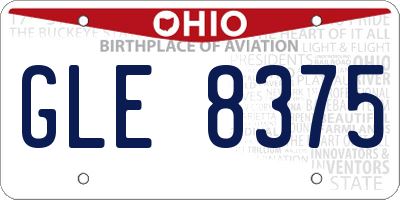 OH license plate GLE8375