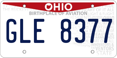 OH license plate GLE8377