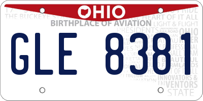 OH license plate GLE8381