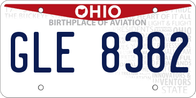 OH license plate GLE8382