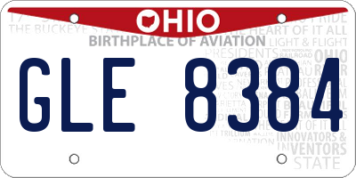 OH license plate GLE8384