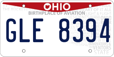 OH license plate GLE8394