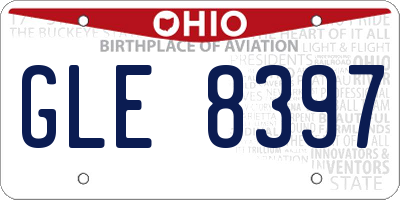 OH license plate GLE8397