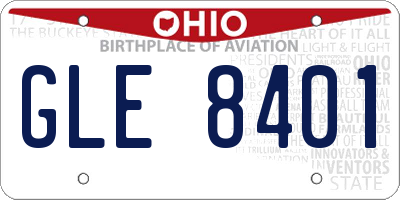 OH license plate GLE8401