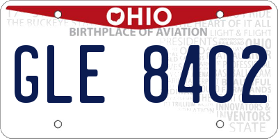 OH license plate GLE8402