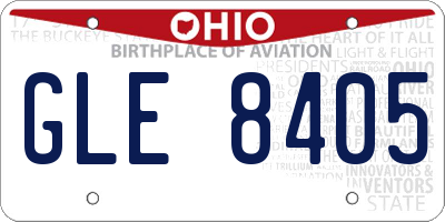 OH license plate GLE8405