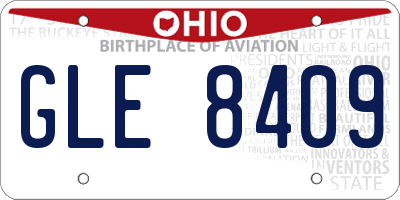 OH license plate GLE8409