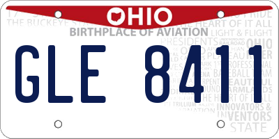 OH license plate GLE8411