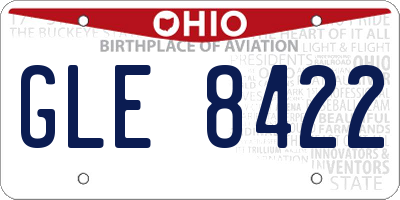 OH license plate GLE8422