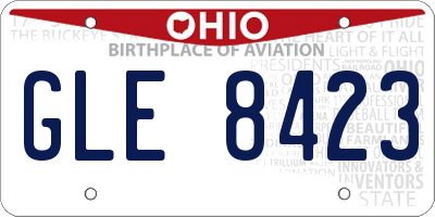 OH license plate GLE8423