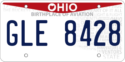 OH license plate GLE8428