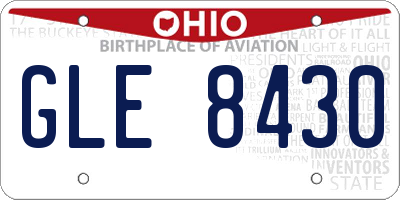 OH license plate GLE8430