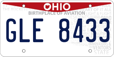 OH license plate GLE8433