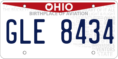OH license plate GLE8434