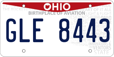 OH license plate GLE8443