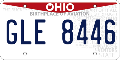 OH license plate GLE8446