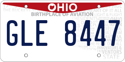 OH license plate GLE8447