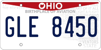 OH license plate GLE8450